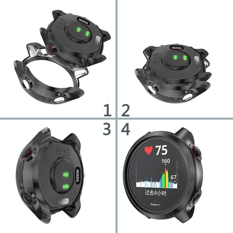For Garmin Forerunner 245 TPU Electroplated Watch Case(Black)