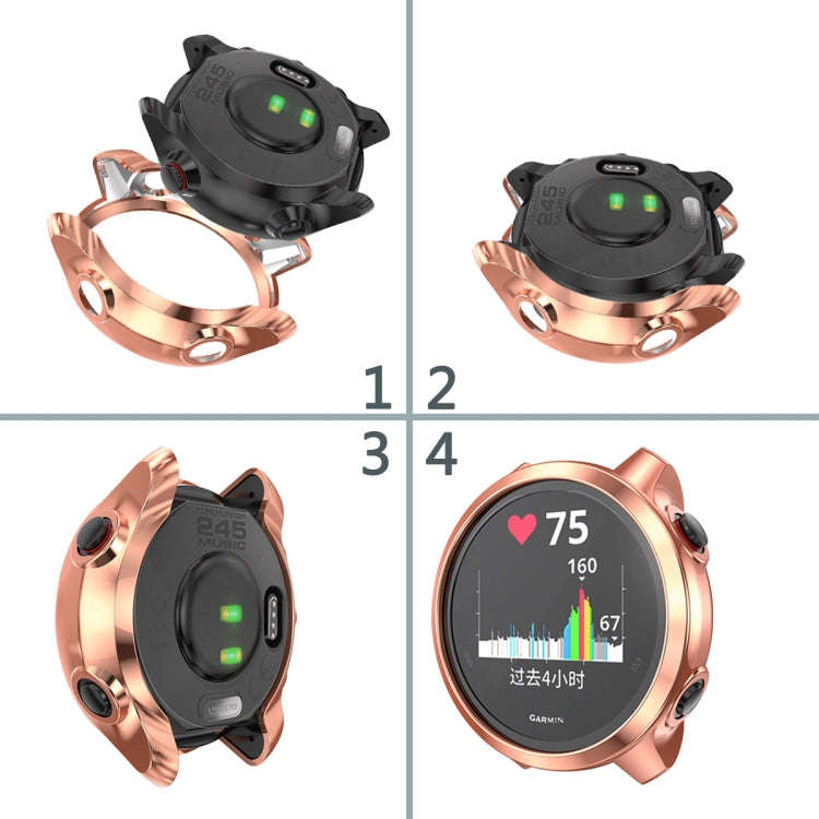 For Garmin Forerunner 245 TPU Electroplated Watch Case(Rose Gold)