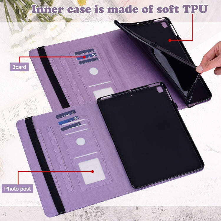 For Huawei MatePad SE 10.4 2022 Tree & Deer Pattern Embossed Leather Tablet Case(Purple)