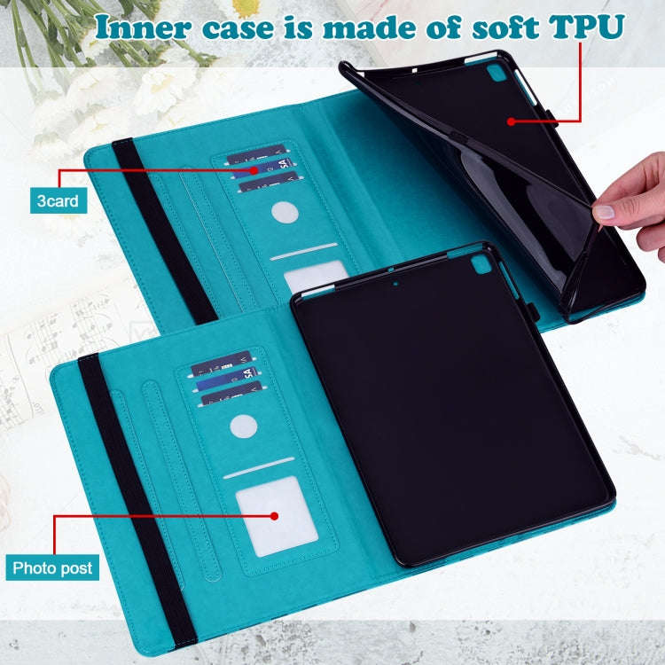 For Huawei MatePad SE 10.4 2022 Tree & Deer Pattern Embossed Leather Tablet Case(Blue)
