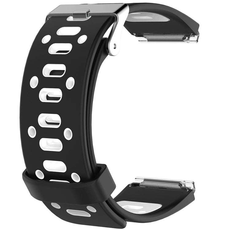 For Fitbit Blaze Two-tone Silicone  Watch Band with Buckle(Black + Green)