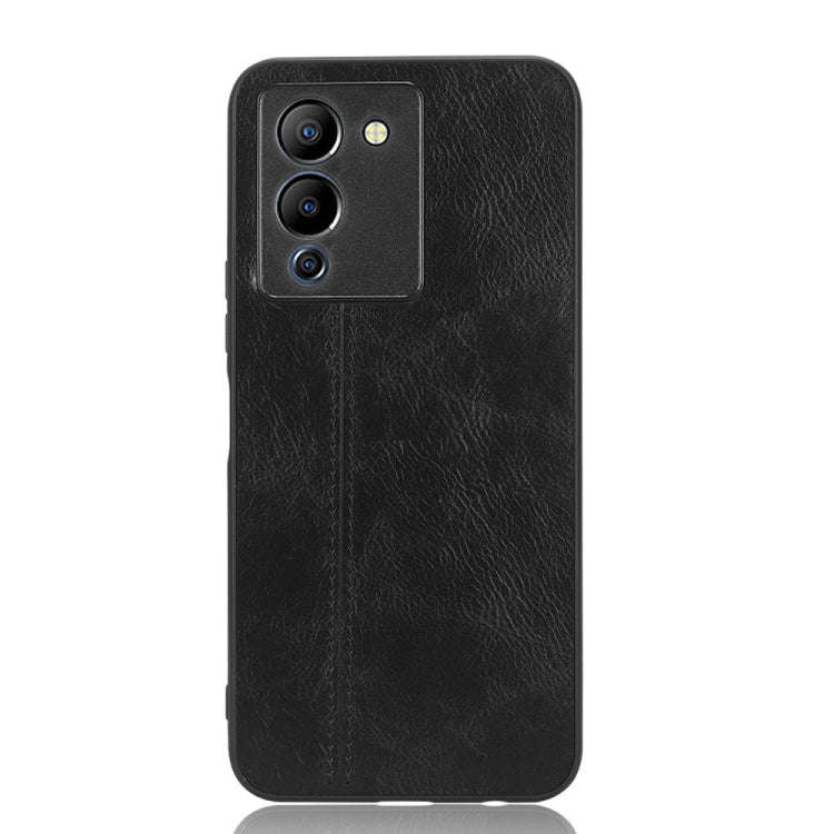 For Infinix Note 12 G96 Sewing Cow Pattern Skin PC + PU + TPU Phone Case(Black)