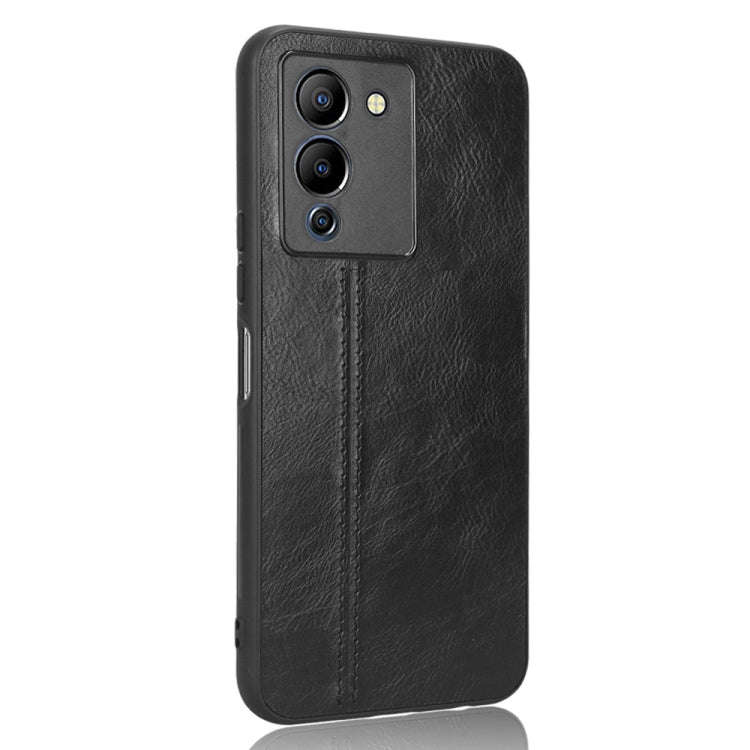 For Infinix Note 12 G96 Sewing Cow Pattern Skin PC + PU + TPU Phone Case(Black)