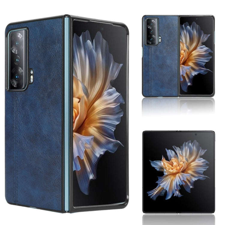 For Honor Magic Vs Sewing Cow Pattern Skin PC + PU + TPU Phone Case(Blue)