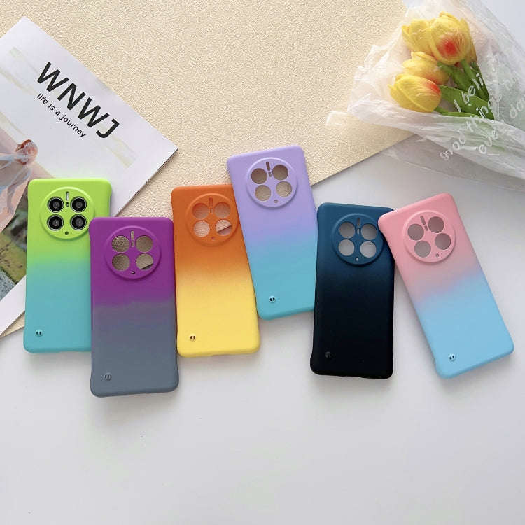 For Huawei Mate 50 Frameless Skin Feel Gradient Phone Case(Green Blue)