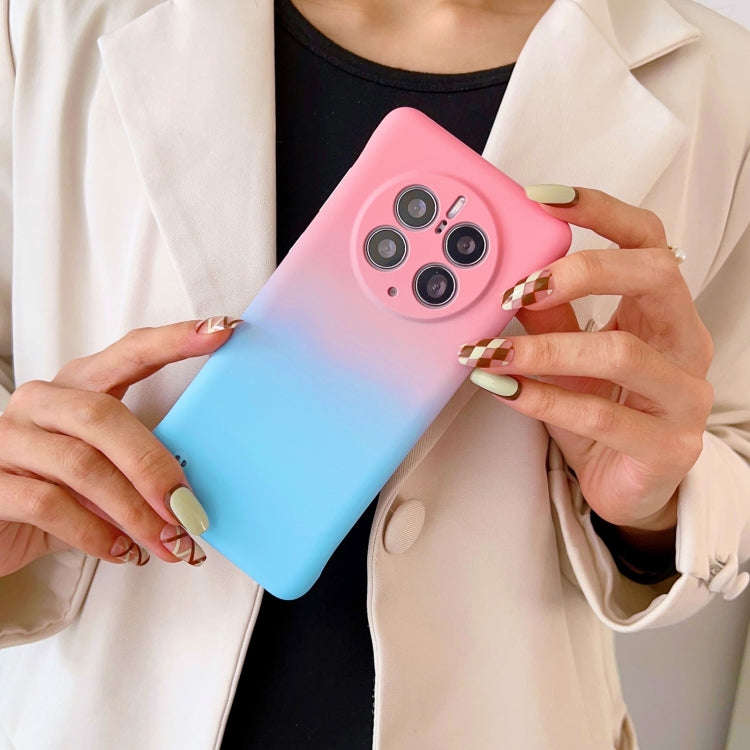 For Huawei Mate 50 Frameless Skin Feel Gradient Phone Case(Green Blue)