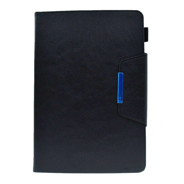 For 8 inch Suede Cross Texture Magnetic Clasp Leather Tablet Case(Black)