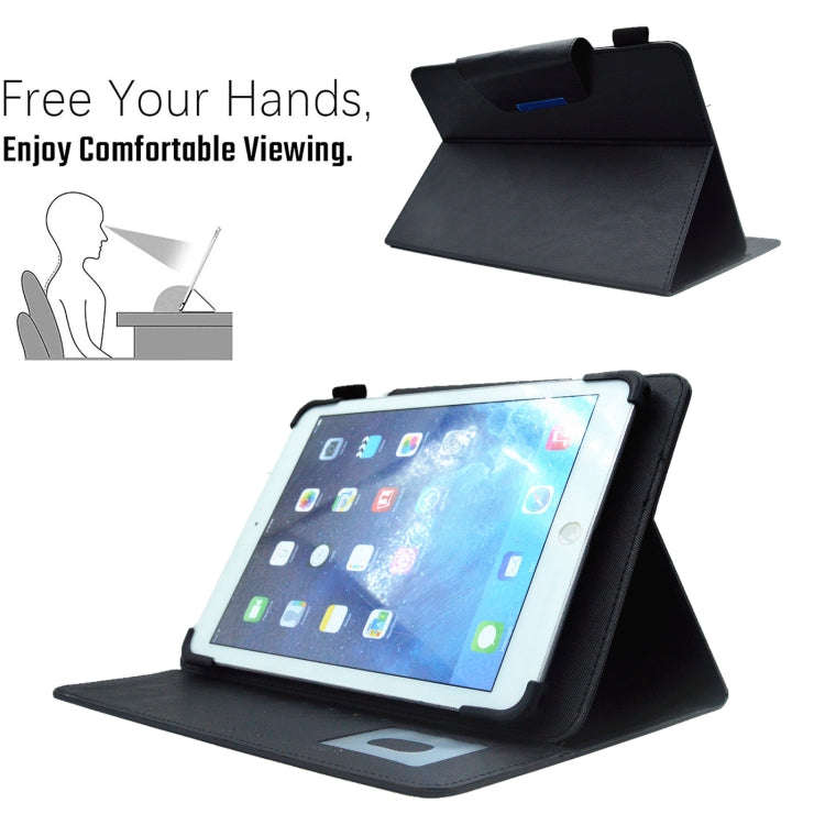 For 8 inch Suede Cross Texture Magnetic Clasp Leather Tablet Case(Black)