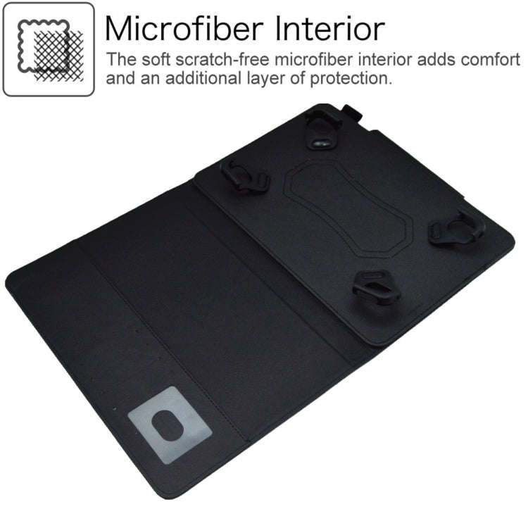 For 8 inch Suede Cross Texture Magnetic Clasp Leather Tablet Case(Black)