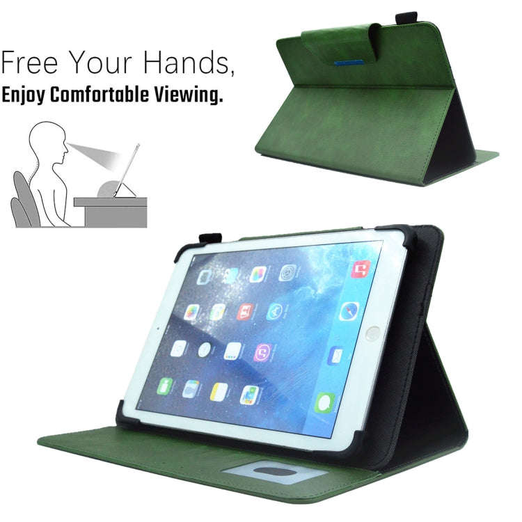 For 8 inch Suede Cross Texture Magnetic Clasp Leather Tablet Case(Green)