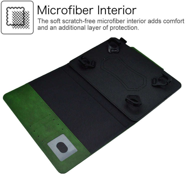 For 8 inch Suede Cross Texture Magnetic Clasp Leather Tablet Case(Green)
