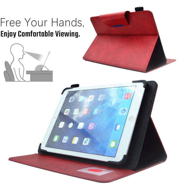 For 8 inch Suede Cross Texture Magnetic Clasp Leather Tablet Case(Red)