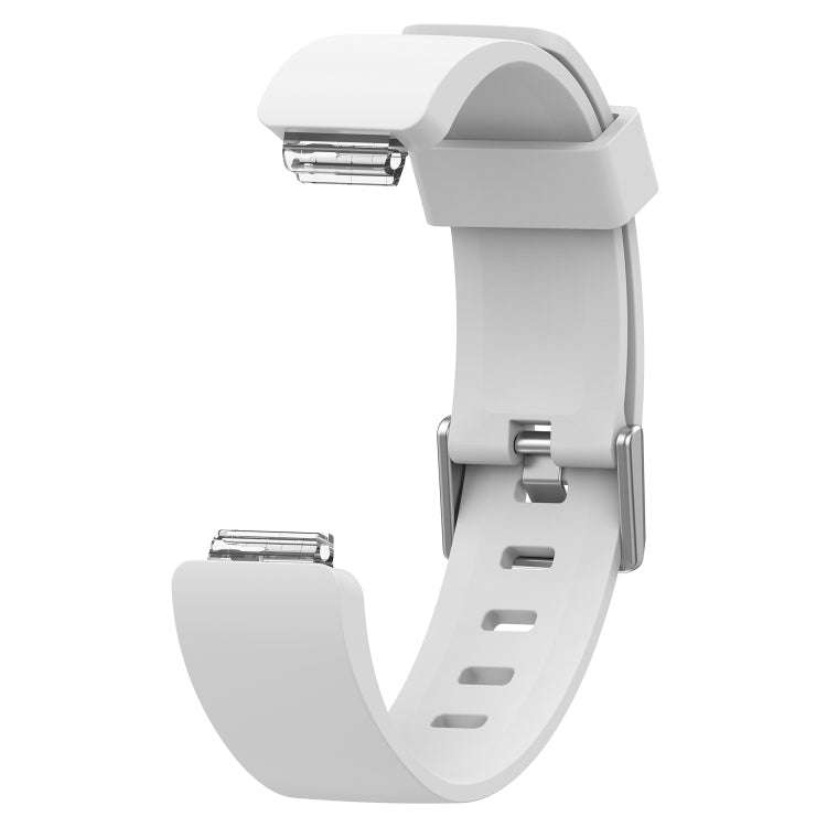 For Fitbit Inspire / Inspire HR Glossy Surface Silicone  Watch Band, Size:S(White)