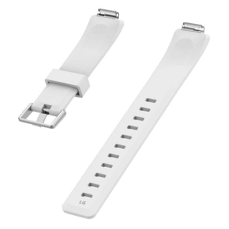 For Fitbit Inspire / Inspire HR Glossy Surface Silicone  Watch Band, Size:S(White)