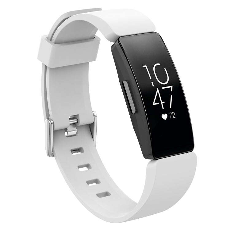 For Fitbit Inspire / Inspire HR Glossy Surface Silicone  Watch Band, Size:S(White)