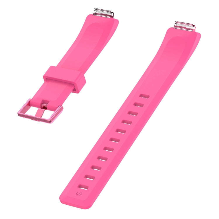 For Fitbit Inspire / Inspire HR Glossy Surface Silicone  Watch Band, Size:S(Pink)