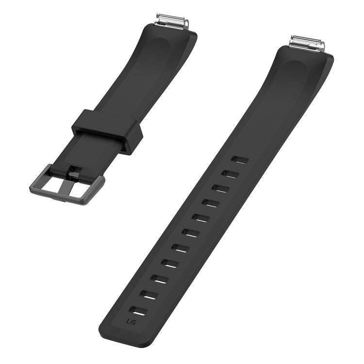 For Fitbit Inspire / Inspire HR Glossy Surface Silicone  Watch Band, Size:S(Black)