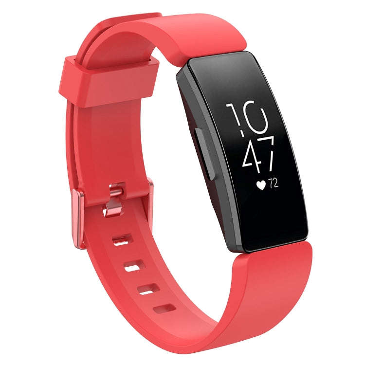 For Fitbit Inspire / Inspire HR Glossy Surface Silicone  Watch Band, Size:S(Red)
