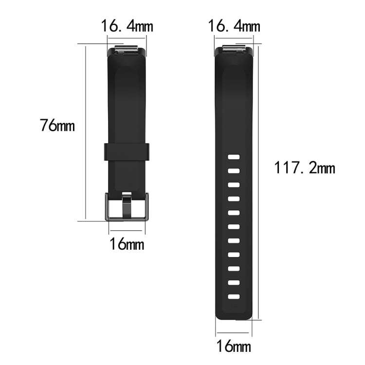 For Fitbit Inspire / Inspire HR Glossy Surface Silicone  Watch Band, Size:S(Wine Red)
