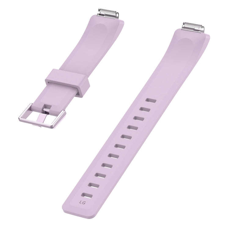 For Fitbit Inspire / Inspire HR Glossy Surface Silicone  Watch Band, Size:S(Light Purple)