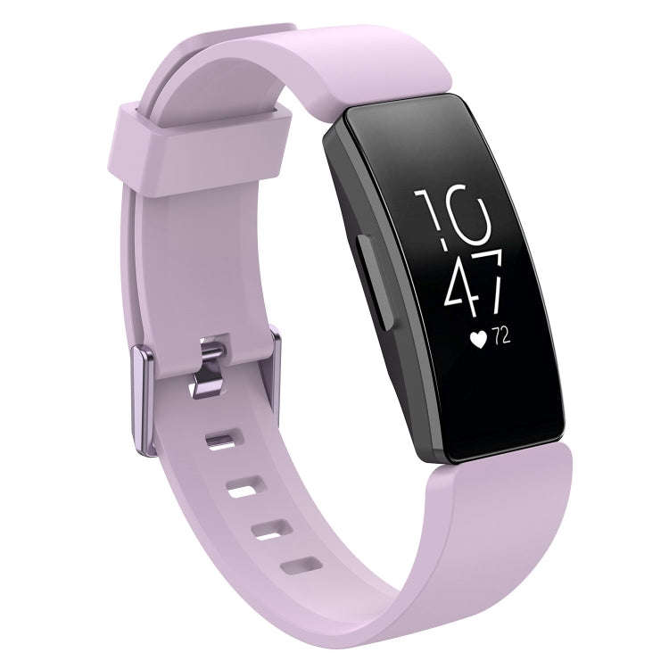 For Fitbit Inspire / Inspire HR Glossy Surface Silicone  Watch Band, Size:S(Light Purple)