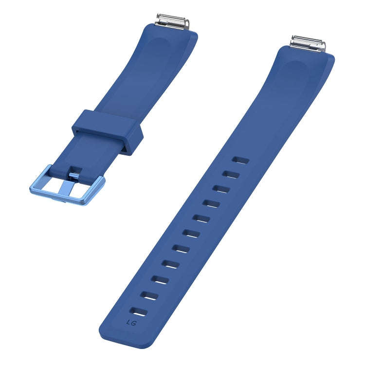For Fitbit Inspire / Inspire HR Glossy Surface Silicone  Watch Band, Size:S(Dark Blue)