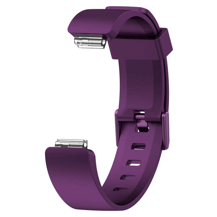 For Fitbit Inspire / Inspire HR Glossy Surface Silicone  Watch Band, Size:S(Dark Purple)