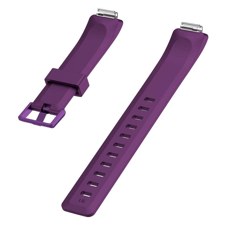 For Fitbit Inspire / Inspire HR Glossy Surface Silicone  Watch Band, Size:S(Dark Purple)