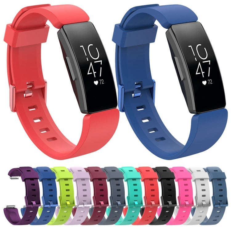 For Fitbit Inspire / Inspire HR Glossy Surface Silicone  Watch Band, Size:S(Wine Red)