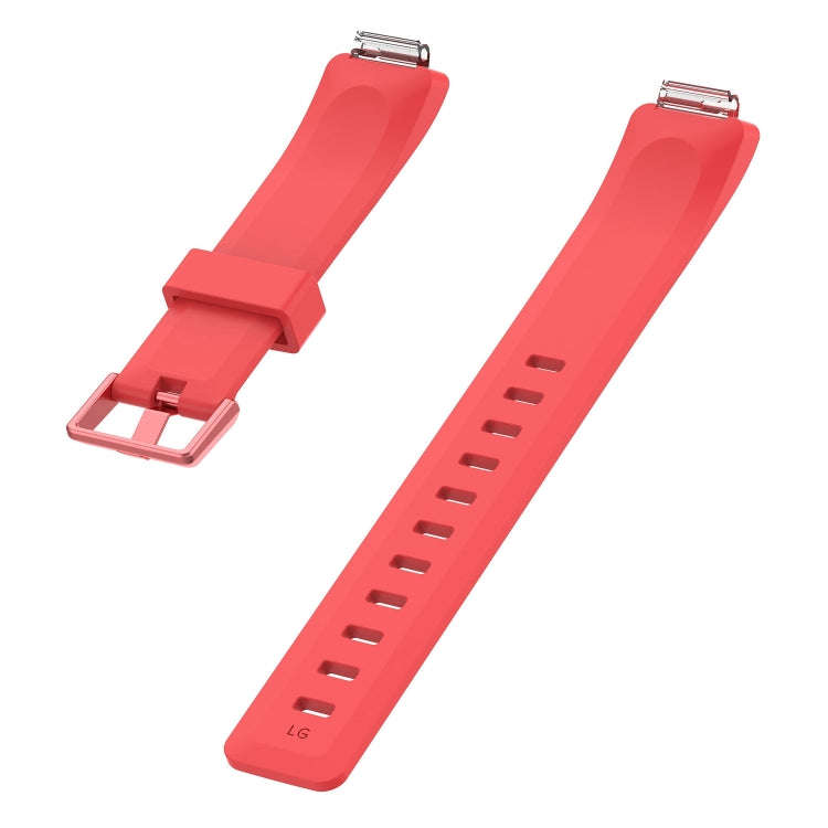 For Fitbit Inspire / Inspire HR Glossy Surface Silicone  Watch Band, Size:L(Red)