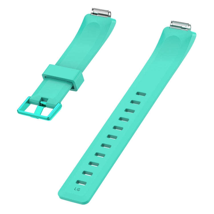 For Fitbit Inspire / Inspire HR Glossy Surface Silicone  Watch Band, Size:L(Lake Blue)