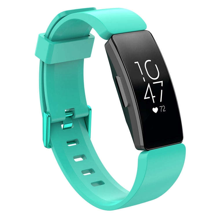 For Fitbit Inspire / Inspire HR Glossy Surface Silicone  Watch Band, Size:L(Lake Blue)