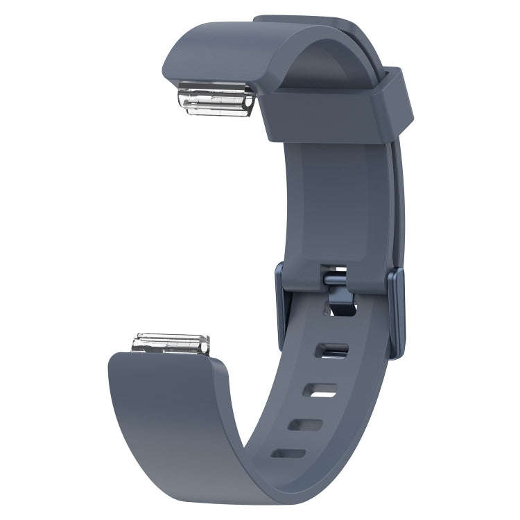 For Fitbit Inspire / Inspire HR Glossy Surface Silicone  Watch Band, Size:L(Grey)