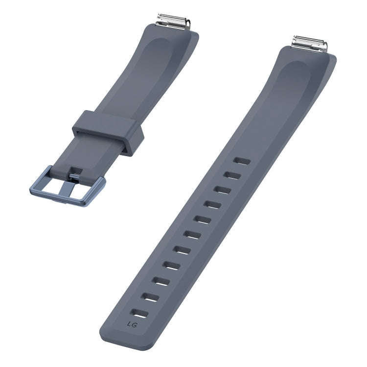 For Fitbit Inspire / Inspire HR Glossy Surface Silicone  Watch Band, Size:L(Grey)