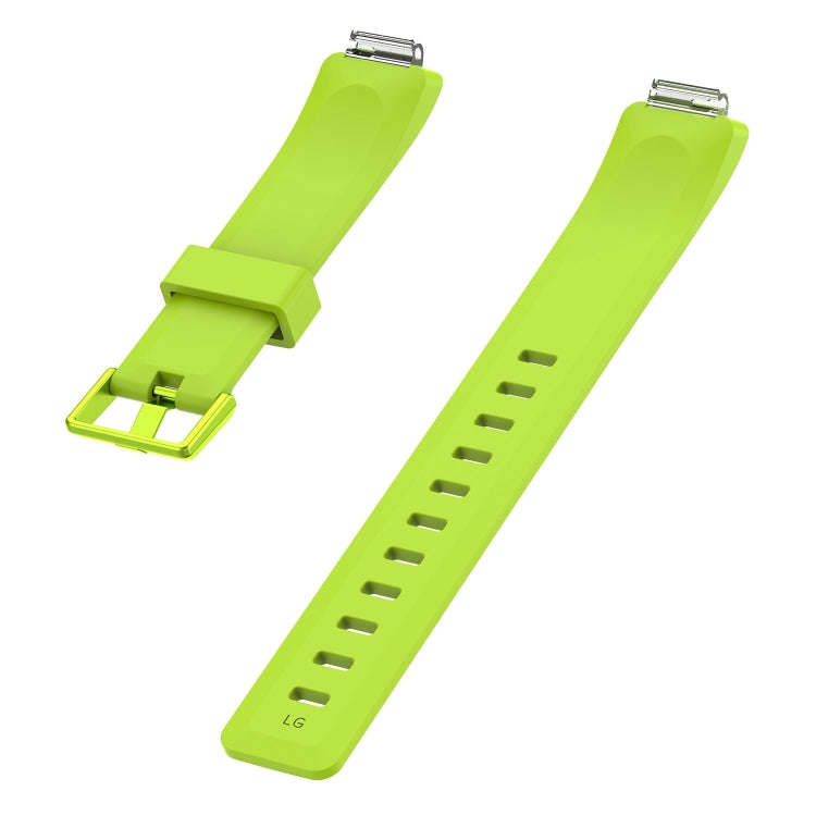 For Fitbit Inspire / Inspire HR Glossy Surface Silicone  Watch Band, Size:L(Lime Green)