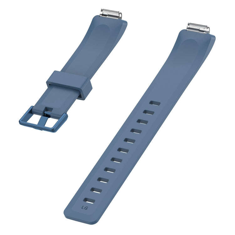 For Fitbit Inspire / Inspire HR Glossy Surface Silicone  Watch Band, Size:L(Blue Grey)
