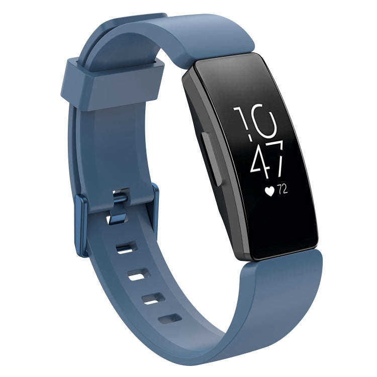 For Fitbit Inspire / Inspire HR Glossy Surface Silicone  Watch Band, Size:L(Blue Grey)
