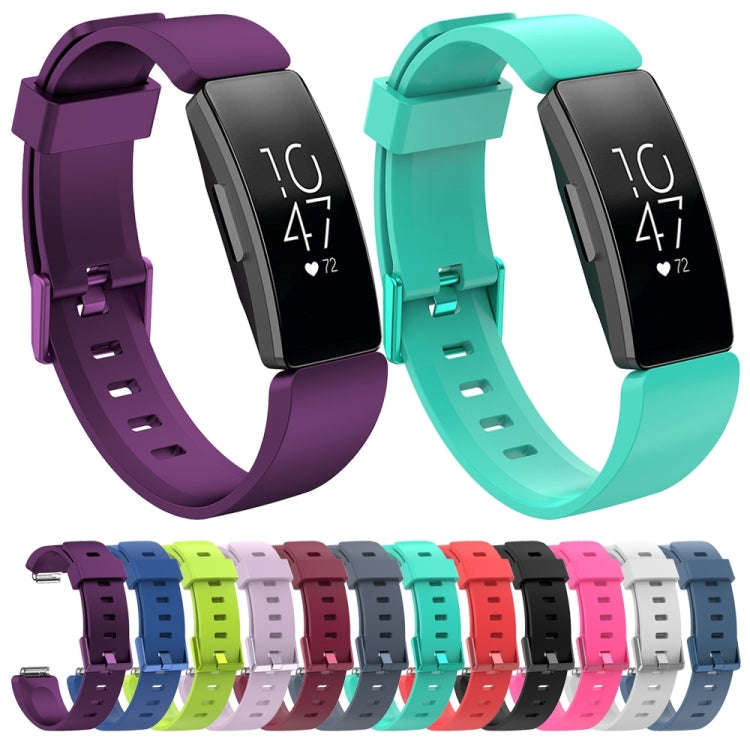For Fitbit Inspire / Inspire HR Glossy Surface Silicone  Watch Band, Size:L(Dark Purple)