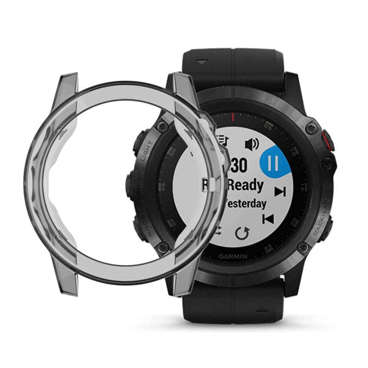 For Garmin Fenix 5X TPU Translucent Watch Case(Gray)