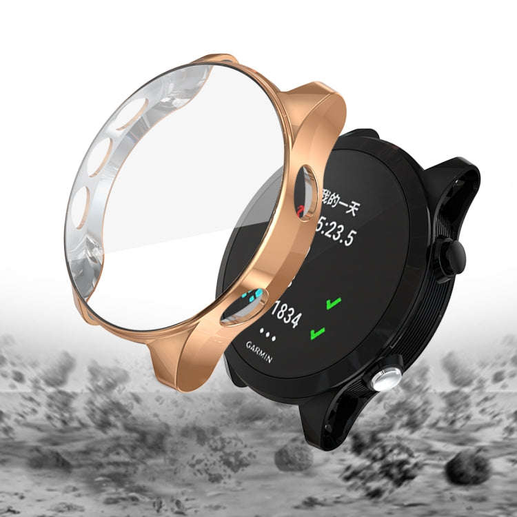 For Garmin Forerunner 935 TPU Electroplated Watch Case(Rose Gold)
