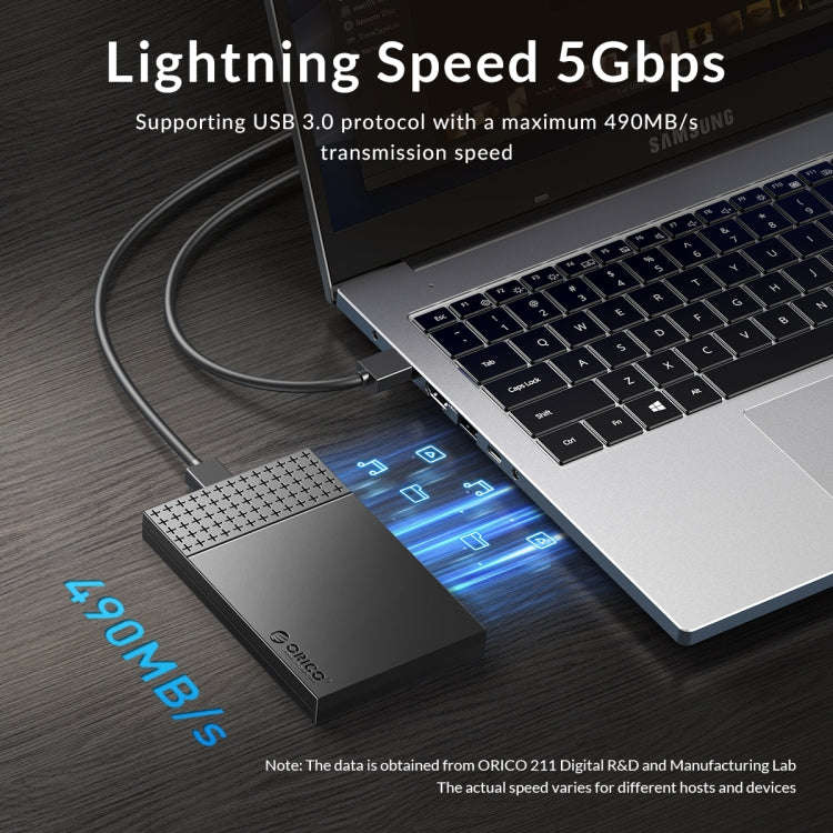 ORICO ORICO-2526U3-V1 2.5 inch USB 3.0 Micro-B Hard Drive Enclosure External Storage Case(Black)