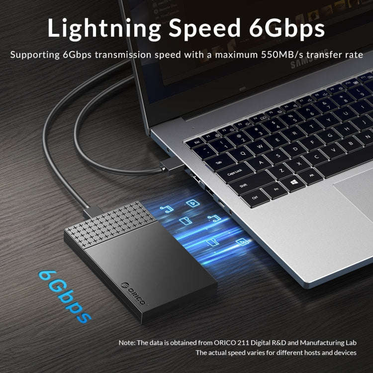 ORICO ORICO-2526C3-V1 2.5 inch USB 3.0 USB-A to Type-C Hard Drive Enclosure External Storage Case...