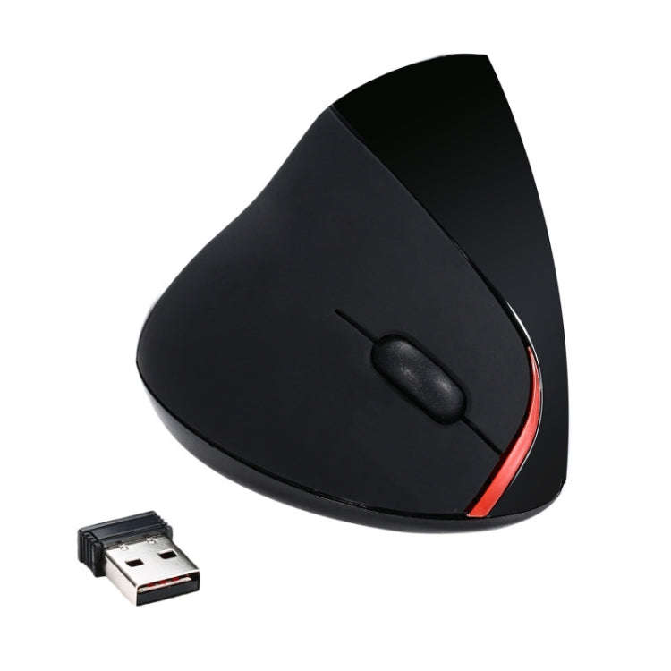 HXSJ A889 6 Keys 2400DPI 2.4GHz Vertical Wireless Mouse Rechargeable(Black)