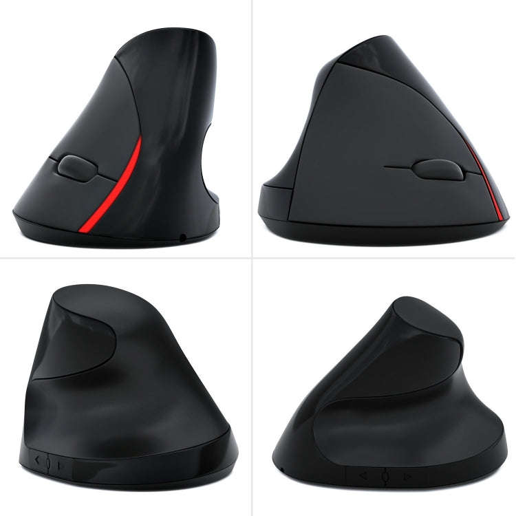 HXSJ A889 6 Keys 2400DPI 2.4GHz Vertical Wireless Mouse Rechargeable(Black)