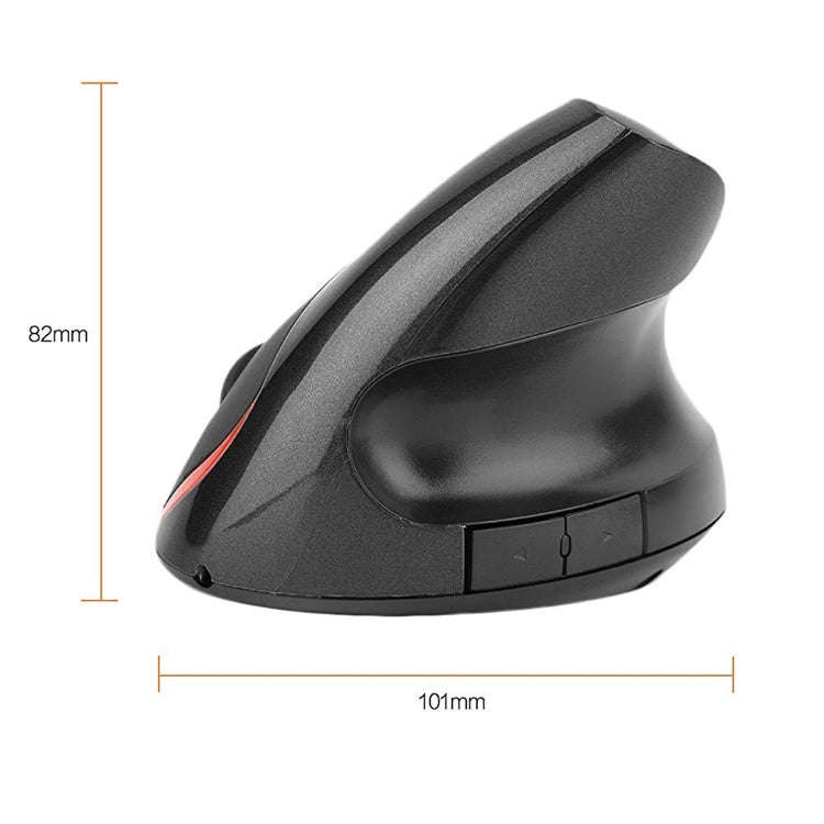 HXSJ A889 6 Keys 2400DPI 2.4GHz Vertical Wireless Mouse Rechargeable(Black)