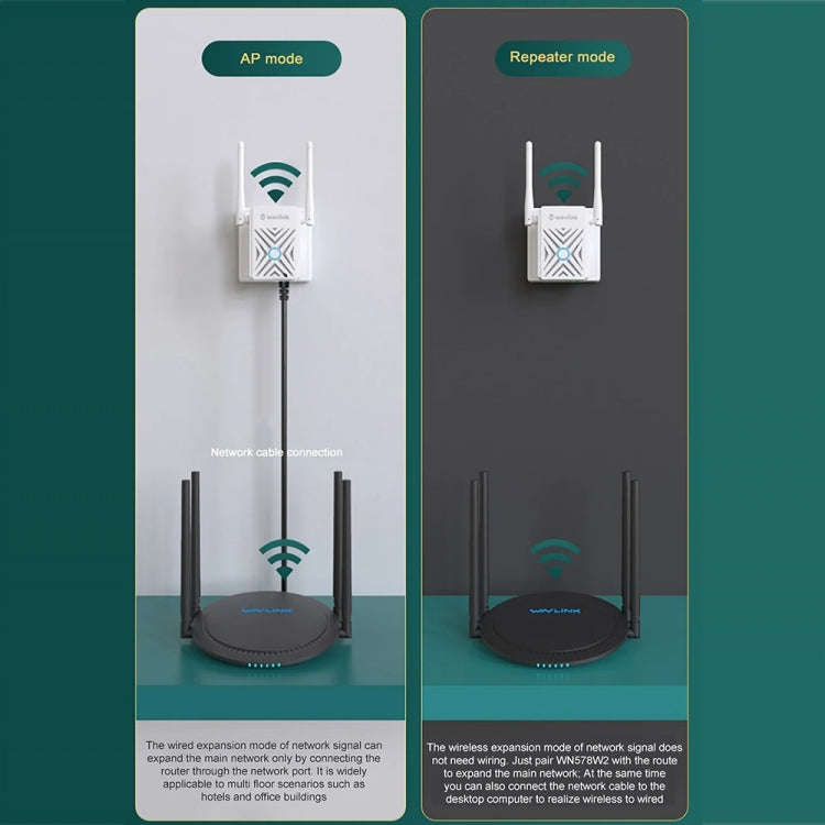 Wavlink WN578W2 300Mbps 2.4GHz WiFi Extender Repeater Home Wireless Signal Amplifier(AU Plug)