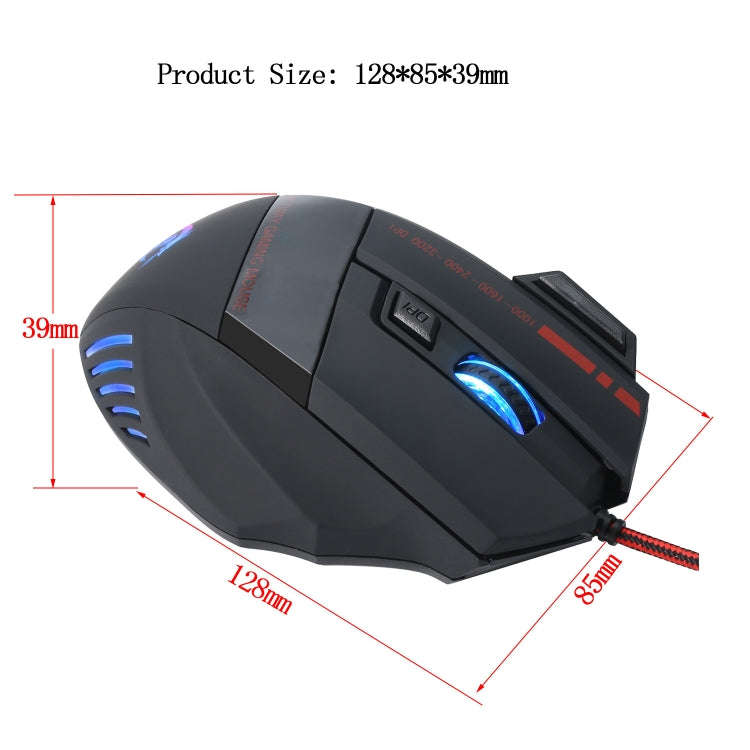 HXSJ A907 7 Keys Colorful Luminous 7D Wired Gaming Mouse(Black)