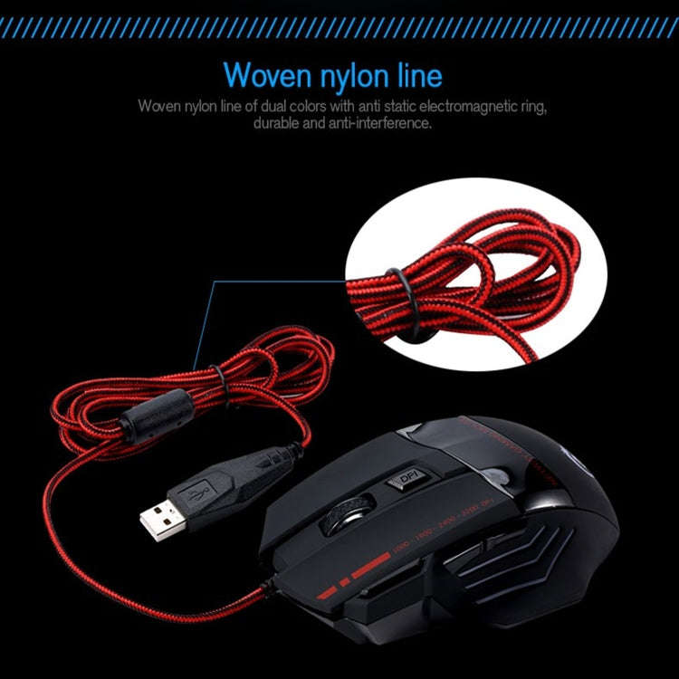 HXSJ A907 7 Keys Colorful Luminous 7D Wired Gaming Mouse(Black)