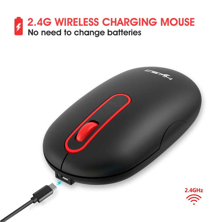 HXSJ T15 2.4GHz 4 Keys Wireless Mute Mouse(Black)