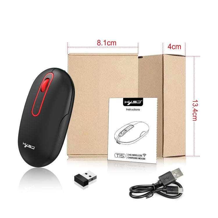 HXSJ T15 2.4GHz 4 Keys Wireless Mute Mouse(Black)